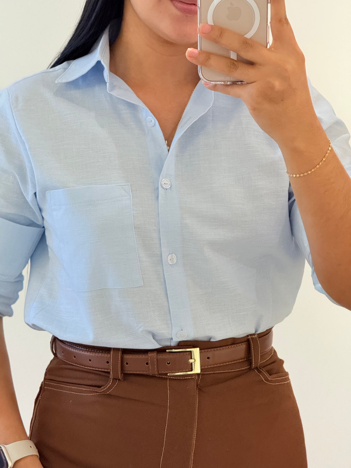 CAMISERA LINO AZUL