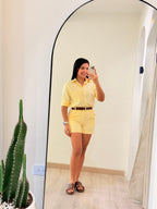 SHORT EN LINO AMARILLO