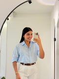 CAMISERA EN LINO AZUL