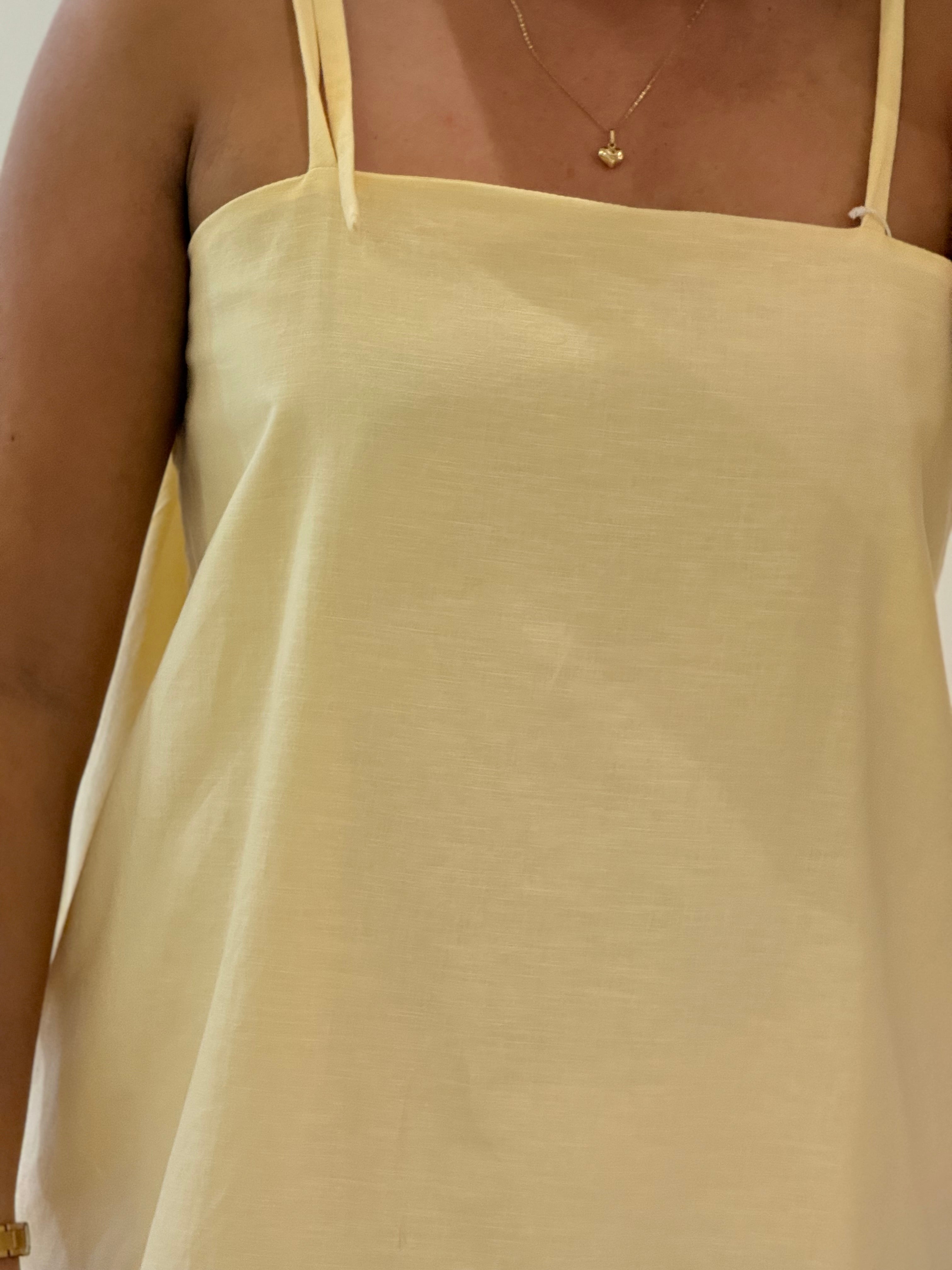 VESTIDO AINOA LINO AMARILLO