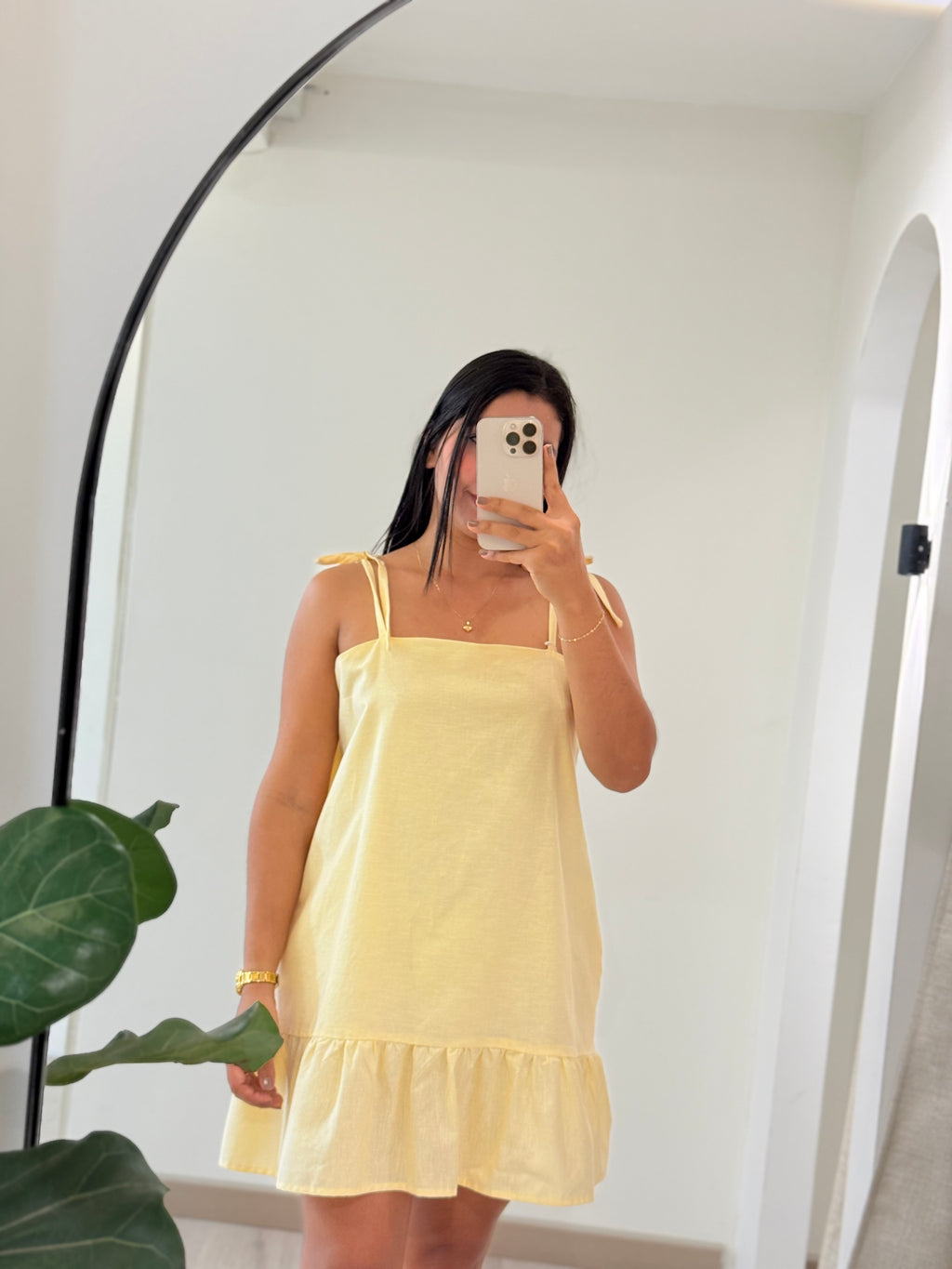 VESTIDO AINOA LINO AMARILLO