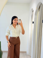 CAMISERA EN LINO MARFIL