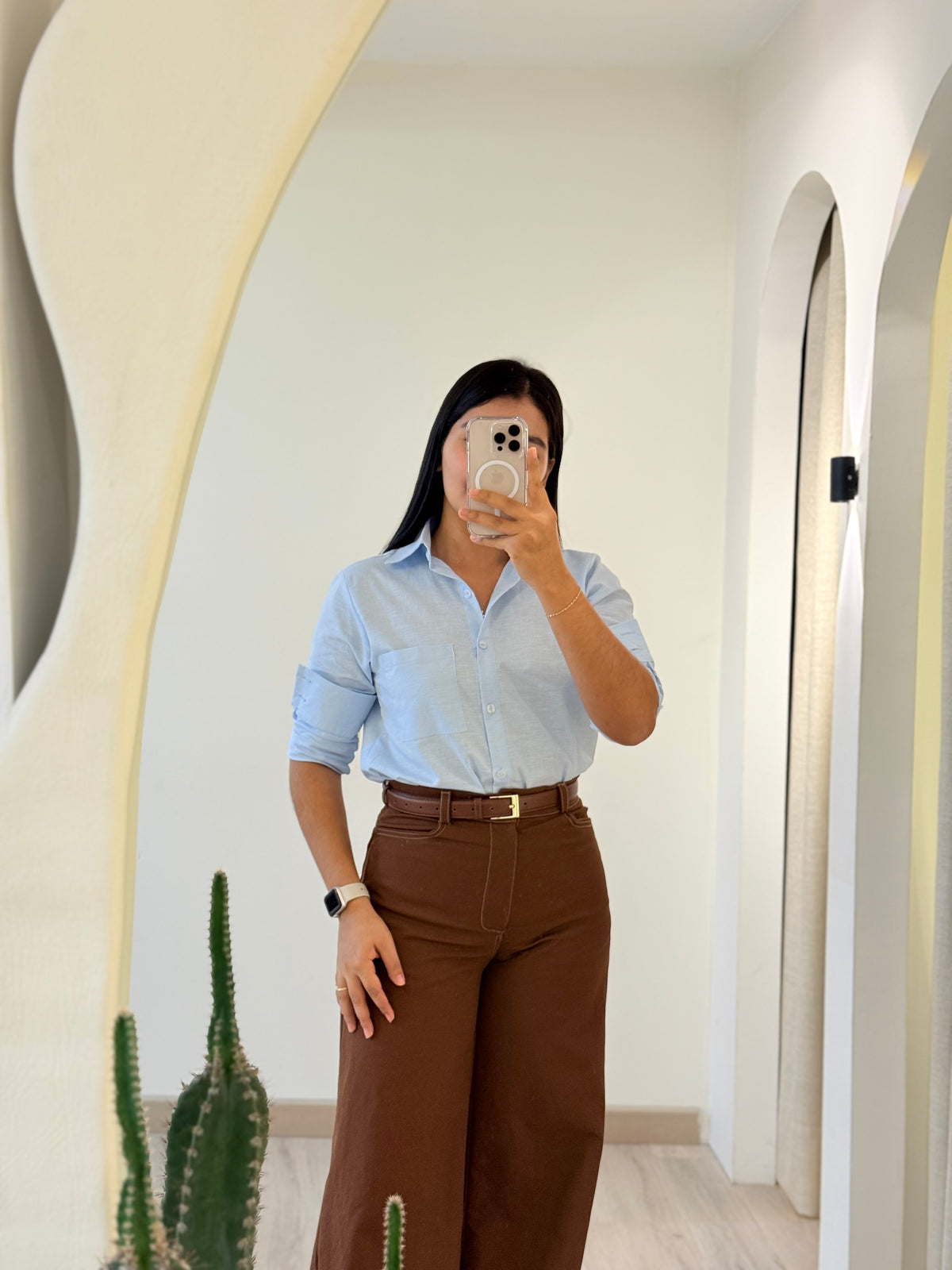 CAMISERA LINO AZUL