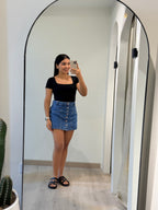 FALDA SHORT JEAN AMADA MEDIO