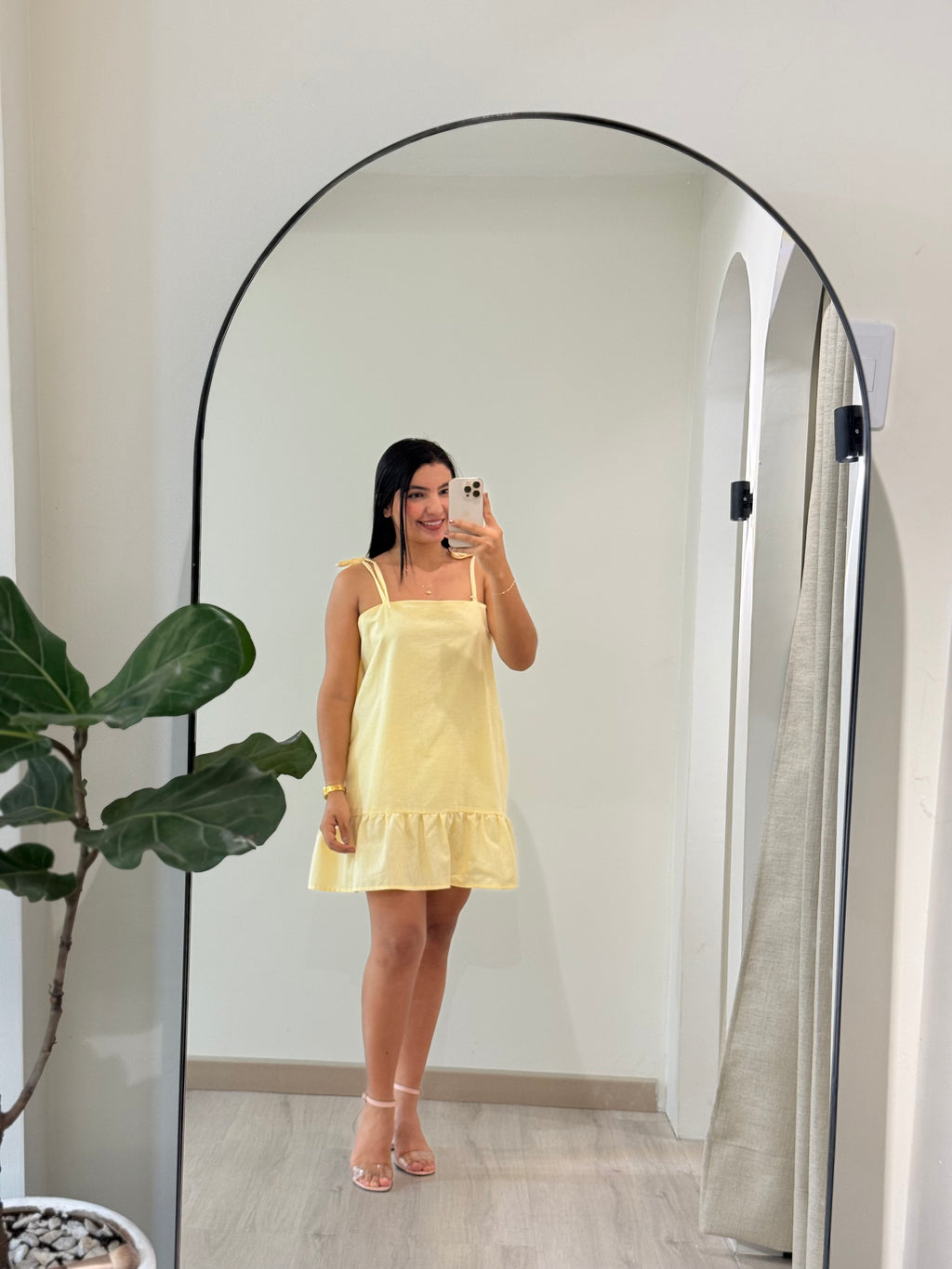 VESTIDO AINOA LINO AMARILLO