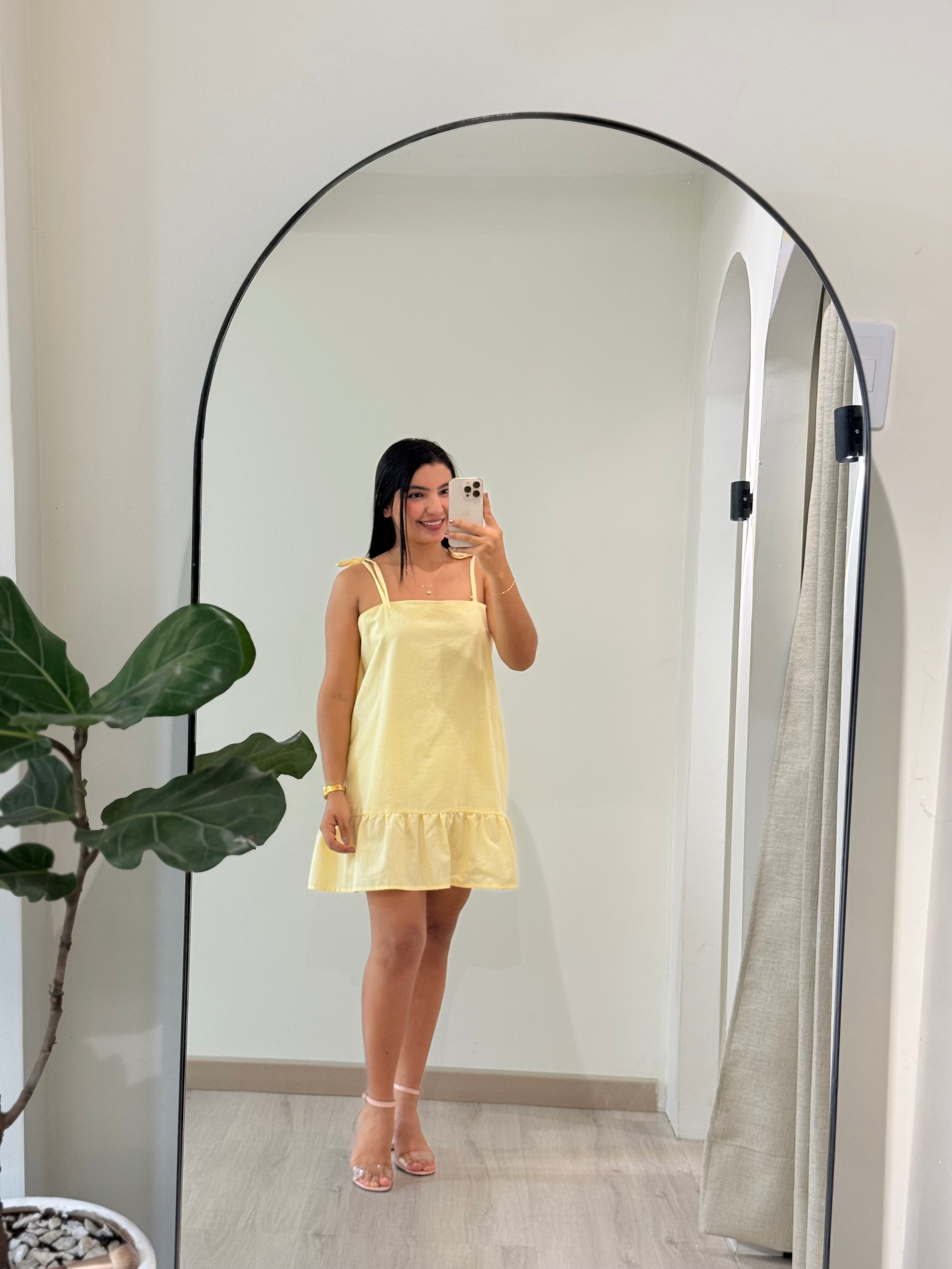 VESTIDO AINOA LINO AMARILLO