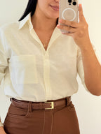 CAMISERA EN LINO MARFIL