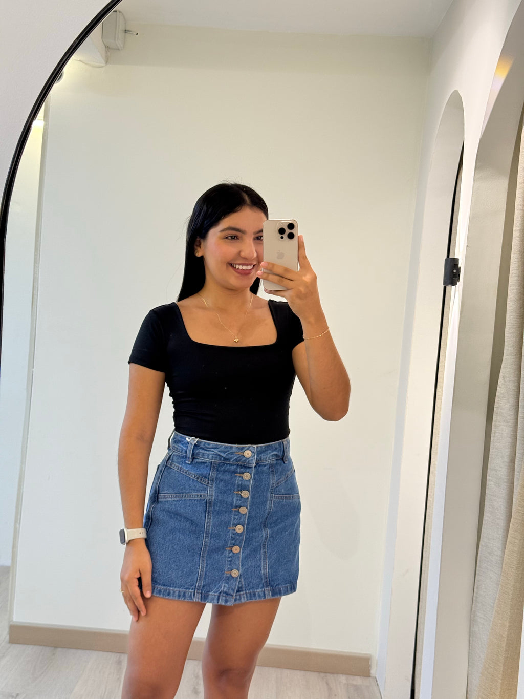 FALDA SHORT JEAN AMADA MEDIO