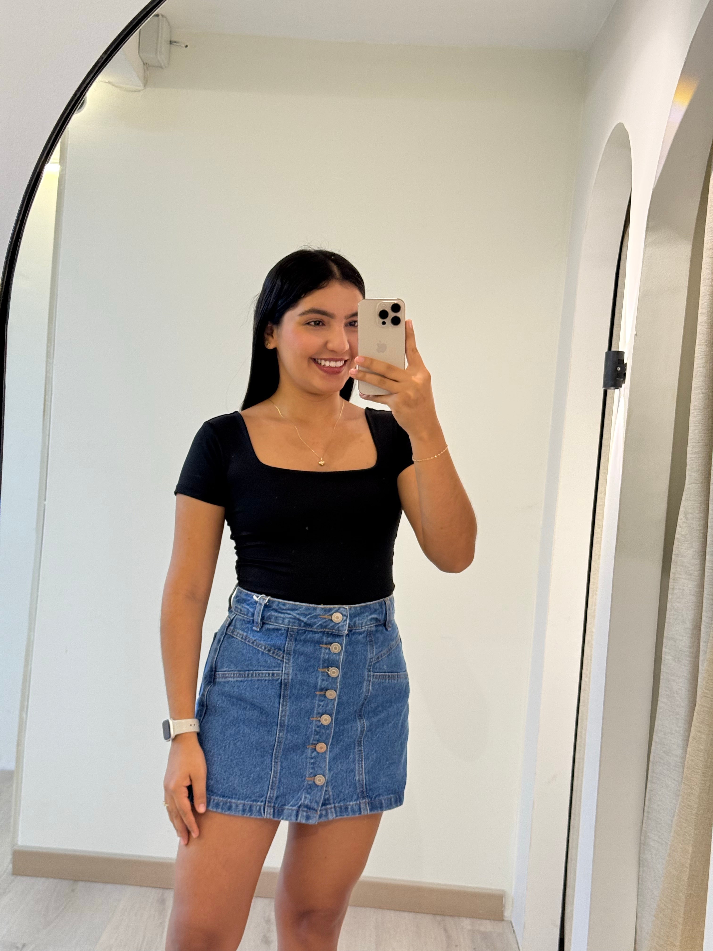 FALDA SHORT JEAN AMADA MEDIO