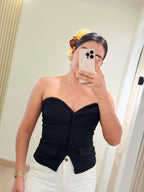 BLUSA STRAPLE SOLAPA NEGRA