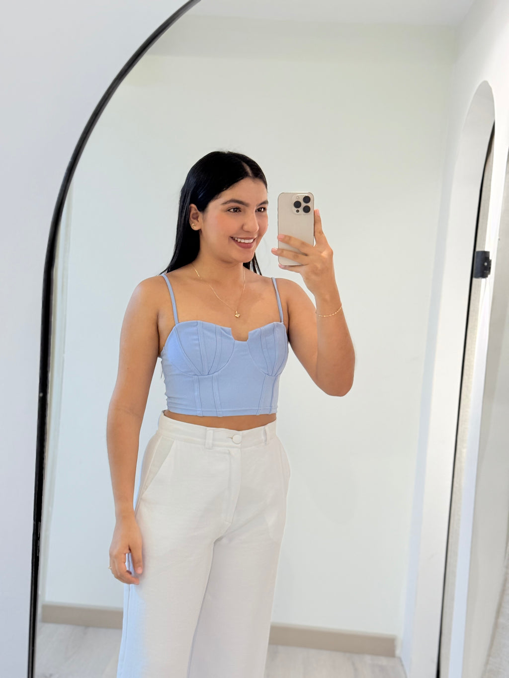 CROP TIPO CONCHA AZUL BEBÉ