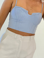 CROP TIPO CONCHA AZUL BEBÉ