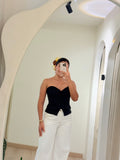 BLUSA STRAPLE SOLAPA NEGRA
