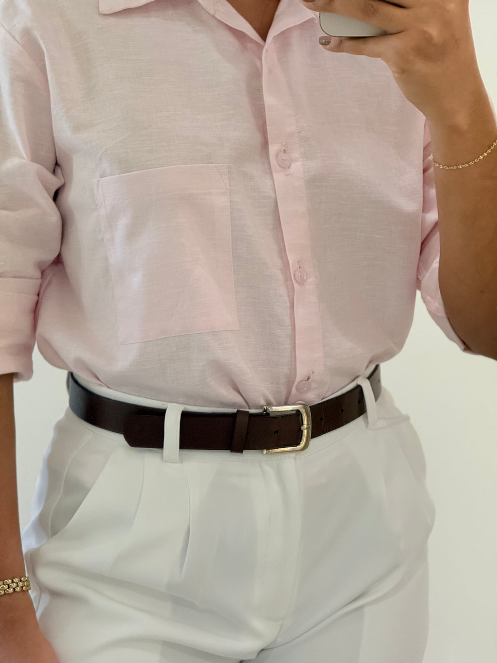 CAMISERA EN LINO ROSA