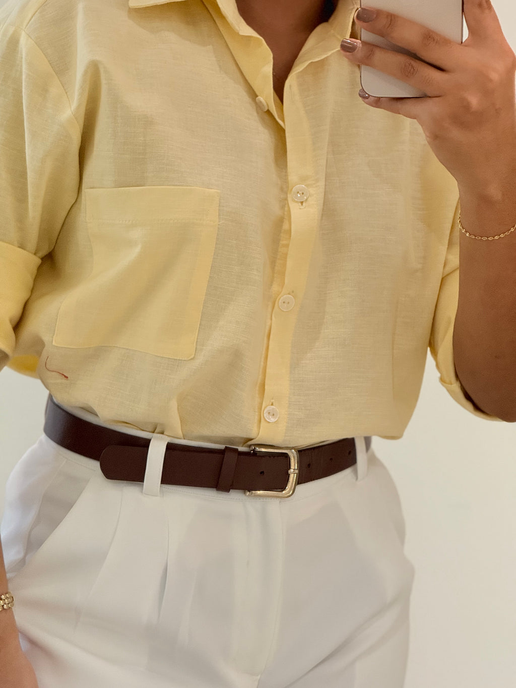 CAMISERA EN LINO AMARILLA