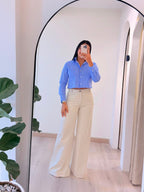 CAMISERA DE RALLAS AZULES CORTA