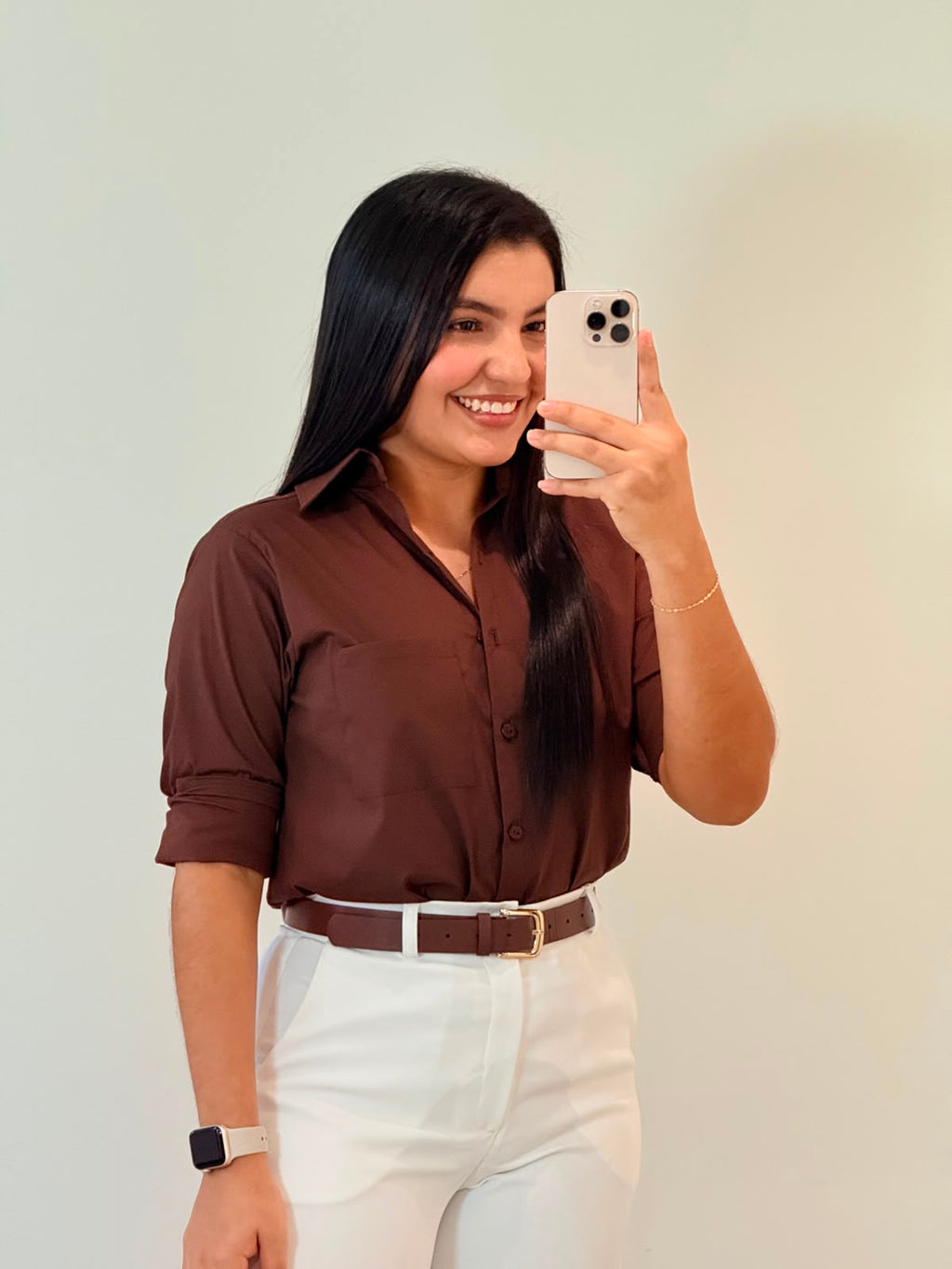 CAMISERA POPELINA MOCA