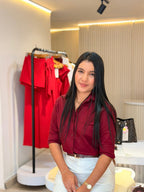 CAMISERA EN LINO VINOTINTO