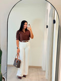 CAMISERA POPELINA MOCCA