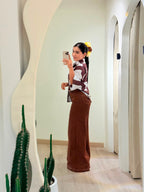 BLUSA ESTAMPADA CAFÉ